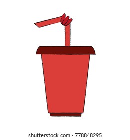 Soda cup with straw