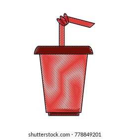 Soda cup with straw