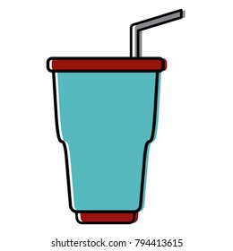 Soda cup with straw