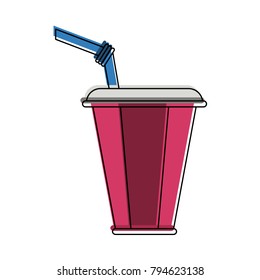 Soda cup with straw