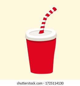 vectores de taza de sosa, bebida, bebida, paja, comida rápida.