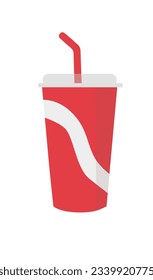 Premium Vector  Soda cup in cartoon style. red cup for soda or