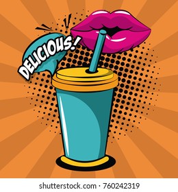 Soda cups pop art icons