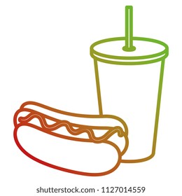 soda with delicious fast food
