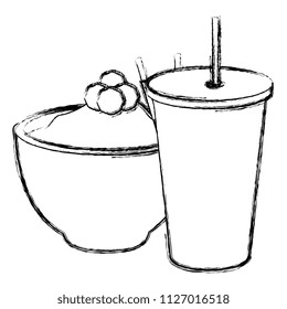 soda with delicious fast food