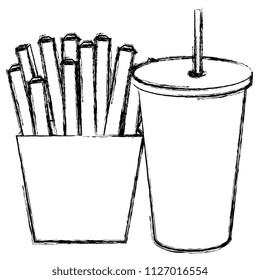soda with delicious fast food