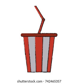 soda in disposable cup icon image 