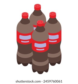 Soda drink bottles icon isometric vector. Fresh beverage. Juice pot water