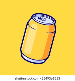 Soda Drink In Can Cartoon Vector Icon Illustration. Drink 
Object Icon Concept Isolated Premium Vector. Flat Cartoon 
Style 