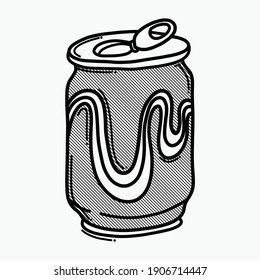 Natrongetränk kann das Vektorsymbol doodlen. Zeichnen Skizze Illustration handgezeichnet Linie.