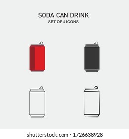 Getränkedosen mit Soda können Vektorsymbol