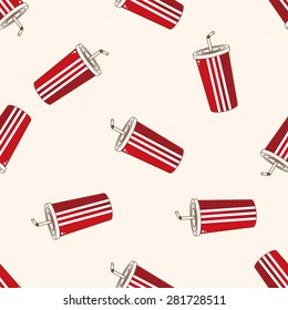 soda drink , cartoon seamless pattern background