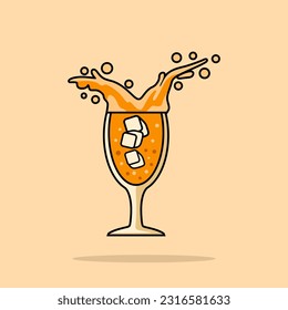 Soda Drink Cartoon Vector Icon Illustration. Drink Beverage Icon Concept Isolated Premium Vector. Flat Cartoon Style