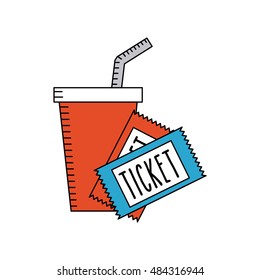 soda drink with cinema icon vector illustration design