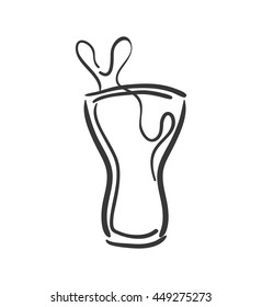 Soda and drink  concept represented by glass icon. isolated and flat illustration 