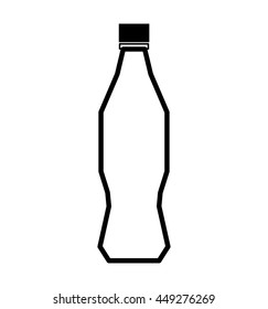 Soda and drink  concept represented by silhouette bottle icon. isolated and flat illustration 