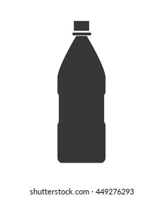 Soda and drink  concept represented by silhouette bottle icon. isolated and flat illustration 