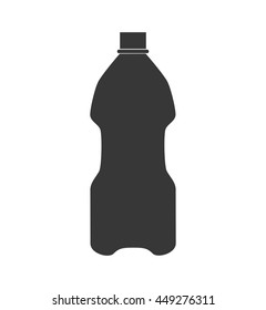 Soda and drink  concept represented by silhouette bottle icon. isolated and flat illustration 