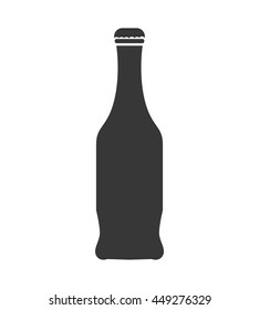 Soda and drink  concept represented by silhouette bottle icon. isolated and flat illustration 