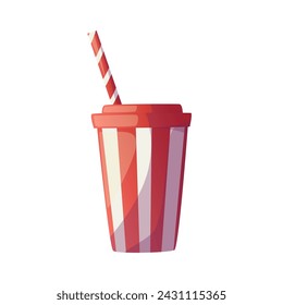 Getränk in einer Tasse flachen Vektor. Isolierte Fast-Food-Illustration auf weißem Hintergrund