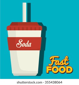 Soda drink cup graphic design, vector illustration eps10