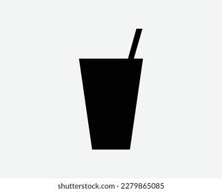 Soda Drink Cup Icon Soft Drinks Beverage Juice Milk Straw Black White Silhouette Symbol Sign Graphic Clipart Artwork Illustration Pictogram Vector