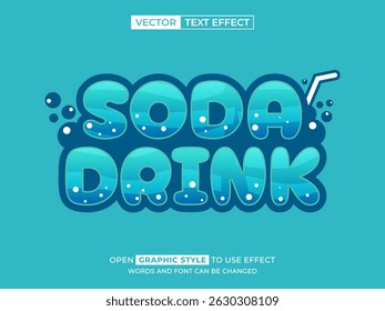 soda drink editable text, font effect, 3d text for title