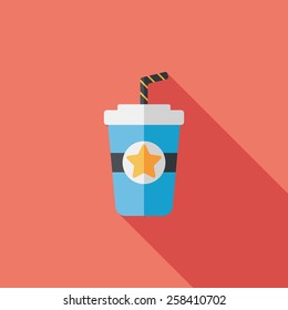 soda drink flat icon with long shadow,eps10