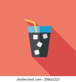 soda drink flat icon with long shadow,eps10