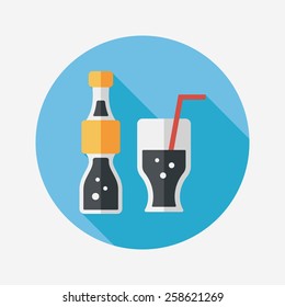 soda drink flat icon with long shadow,eps10