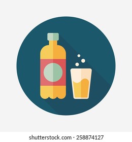 soda drink flat icon with long shadow,eps10