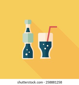 soda drink flat icon with long shadow,eps10