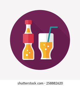 soda drink flat icon with long shadow,eps10