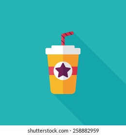 soda drink flat icon with long shadow,eps10