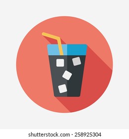 soda drink flat icon with long shadow,eps10