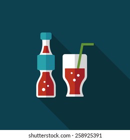 soda drink flat icon with long shadow,eps10