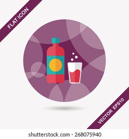 soda drink flat icon with long shadow,eps10