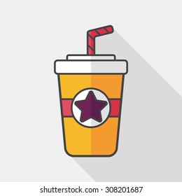 soda drink flat icon with long shadow,eps10