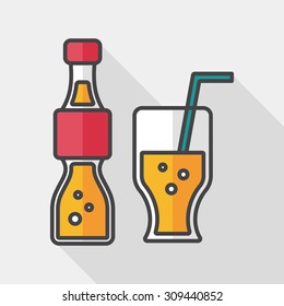 soda drink flat icon with long shadow,eps10