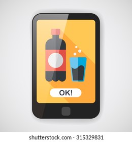 soda drink flat icon with long shadow,eps10