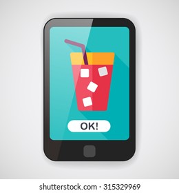 soda drink flat icon with long shadow,eps10