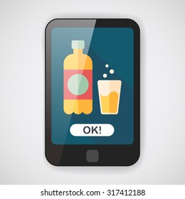 soda drink flat icon with long shadow,eps10