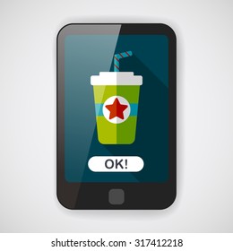 soda drink flat icon with long shadow,eps10