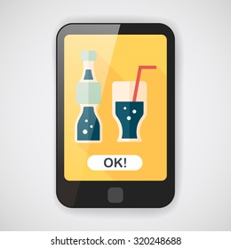 soda drink flat icon with long shadow,eps10