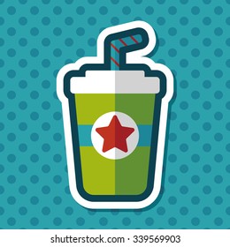 soda drink flat icon with long shadow,eps10