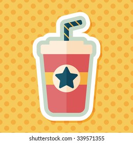 soda drink flat icon with long shadow,eps10