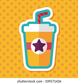 soda drink flat icon with long shadow,eps10