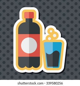 soda drink flat icon with long shadow,eps10