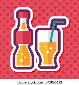 soda drink flat icon with long shadow,eps10