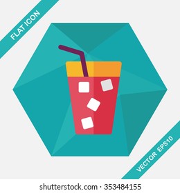 soda drink flat icon with long shadow,eps10